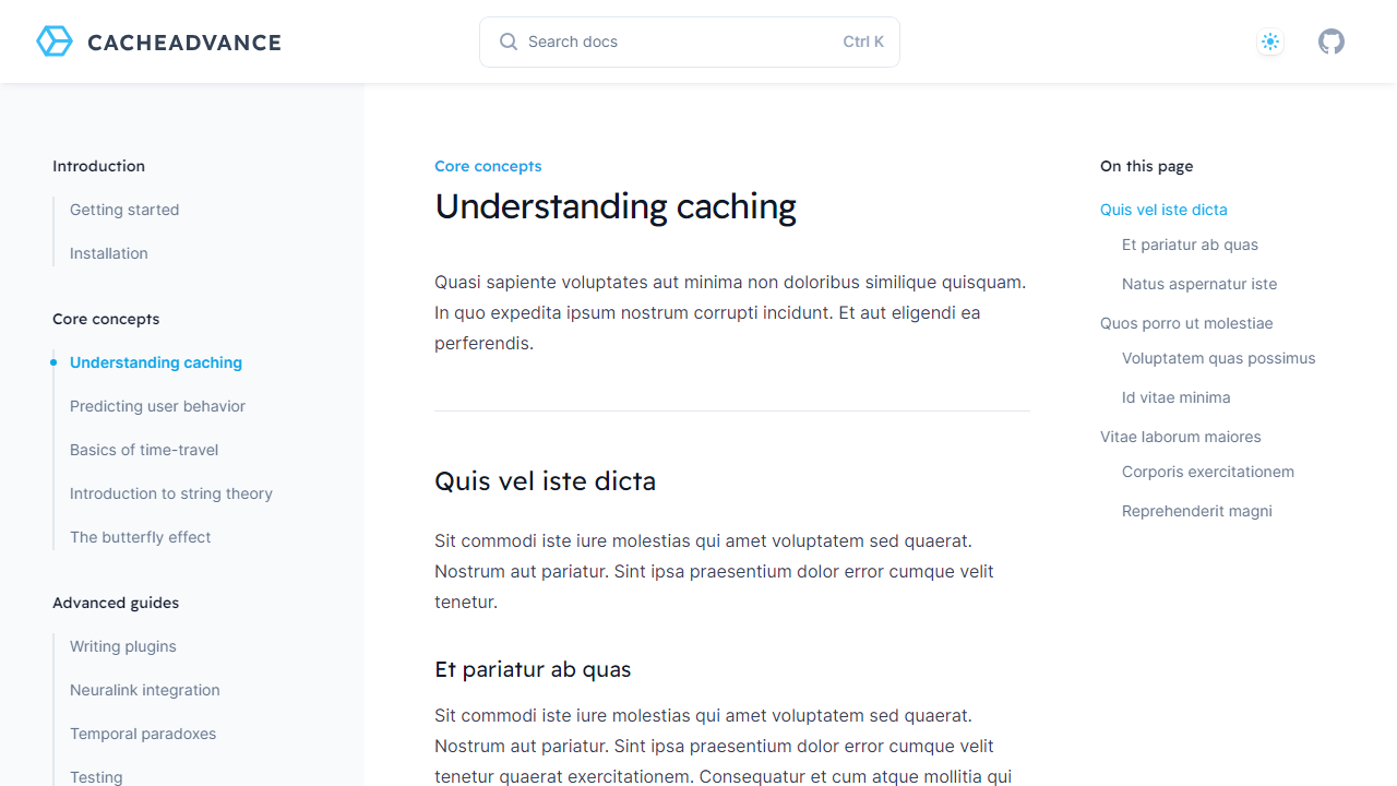 Name: Understanding caching page, Variant light